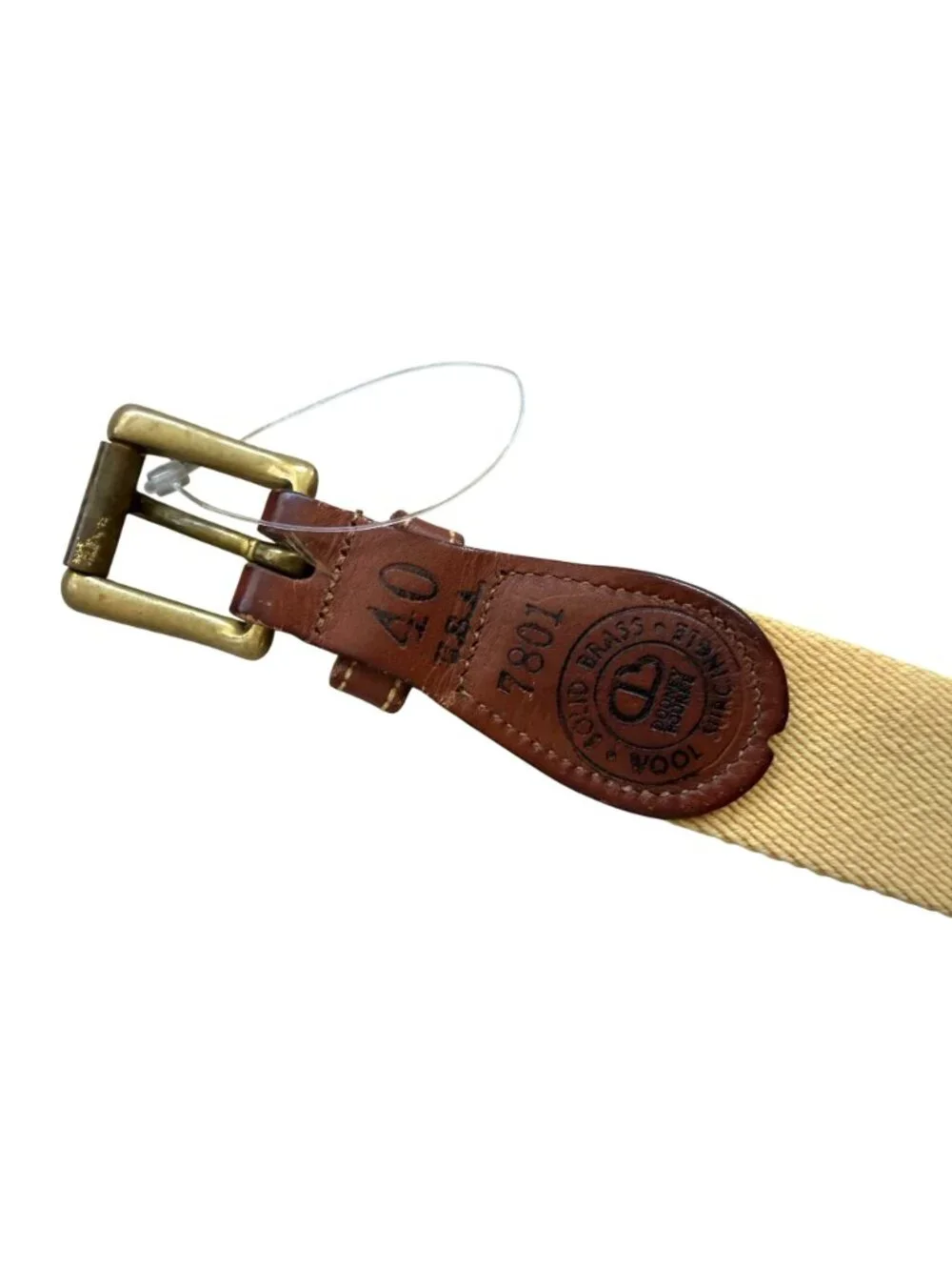 DOONEY & BOURKE Men’s Vintage Brass Canvas Yellow Belt Size 40
